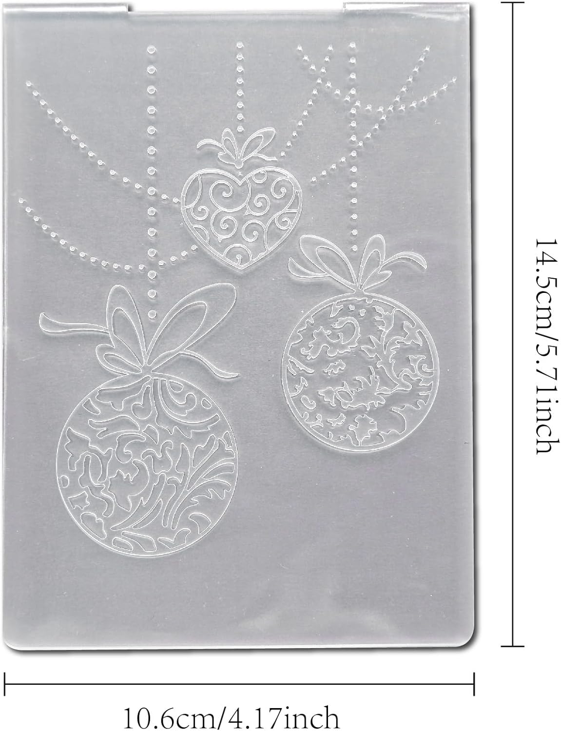 Arbuya Merry Christmas Baubles Plastic Embossing Folders for Card Making Xmas Balls Embossing Folder for Scrapbooking Pages Paper Crafting Clay Decoration