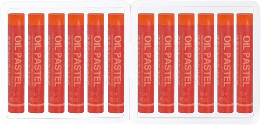 PATIKIL Orange Oil Pastels, 12Pcs Soft Oil Crayons Creamy Pastels Stick Art Supplies for Art Painting Drawing Blending Graffiti for Artists Beginners