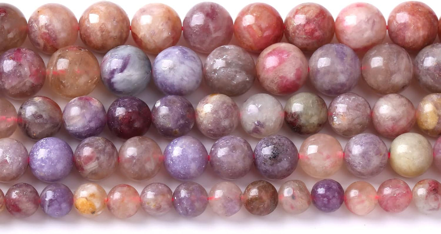 36pcs 10mm 5A Natural Pink Tourmaline Stone Beads Round Loose Spacer Healing Energy Beads for Jewelry Making DIY Bracelets Necklaces 15" (10mm, Pink Tourmaline)