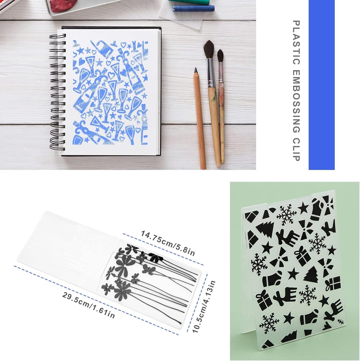 Create idea 15PCS Embossing Folders Plastic Templates Craft Card Christmas Stencils for Making Paper Cards Photo Album Wedding Decoration Scrapbooking