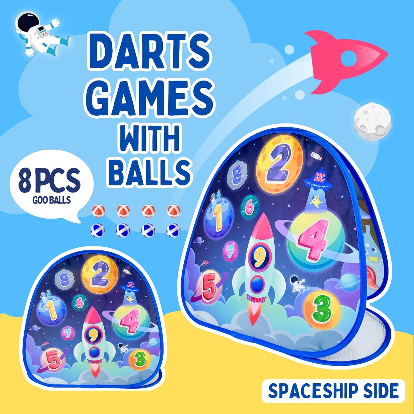 2 in-1 Dinosaur and Spaceship-Themed 27-inch Bean Bag Toss Game Set for for 1-2 Players, Backyard Games, Family Party, Birthday, for Toddlers Ages 3 4 5 6 Year Old- Amazon Exclusive