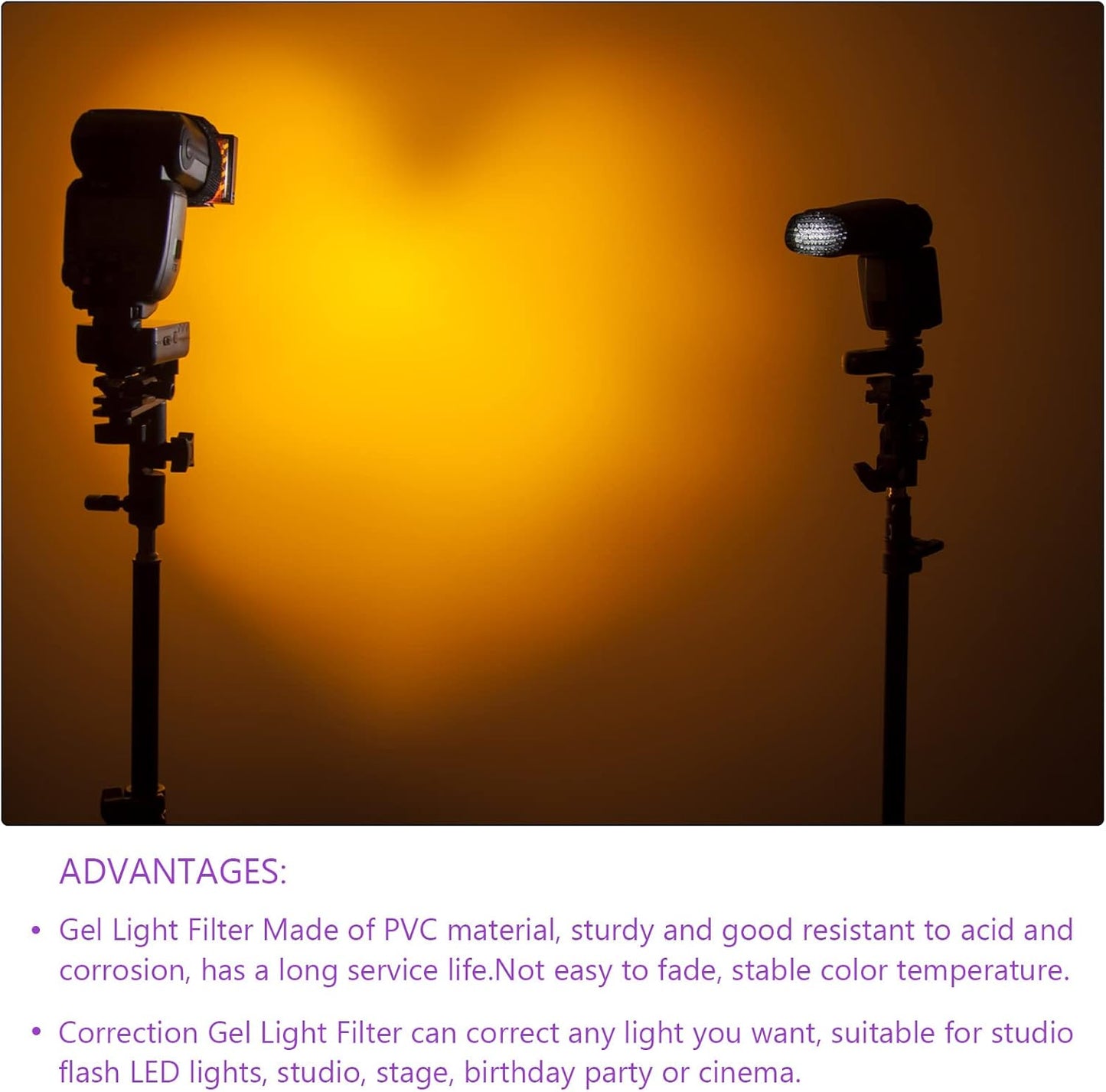 DMiotech 10Pcs Correction Gel Light Filter Overlay Transparent Plastic PVC Sheets Yellow for Photo，Film,Video