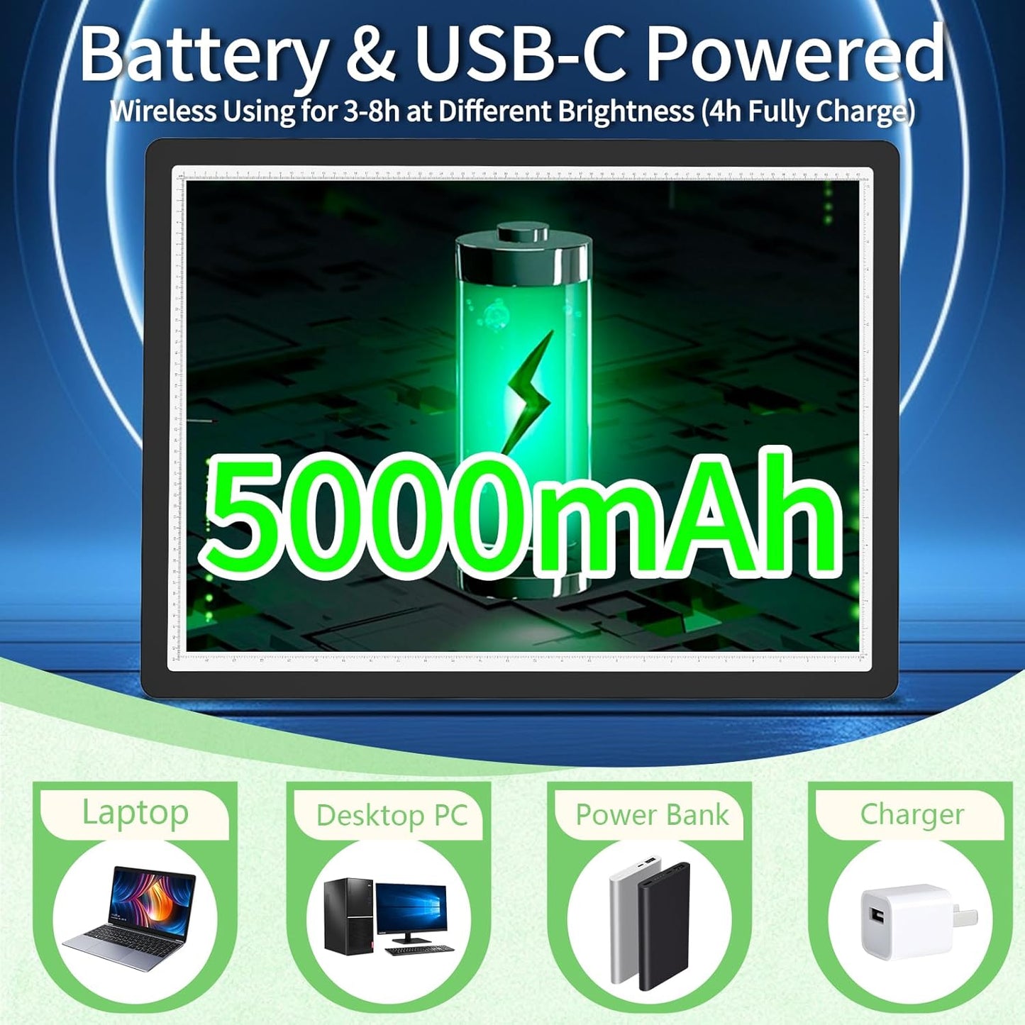 Phylosal Rechargeable A2 Light Pad for Diamond Painting 25.2''x18.4'', Magnetic Tracing Light Box for Drawing, Diamond Art Light Board with Side Button, Wireless LED Light Table for Sketching, Design