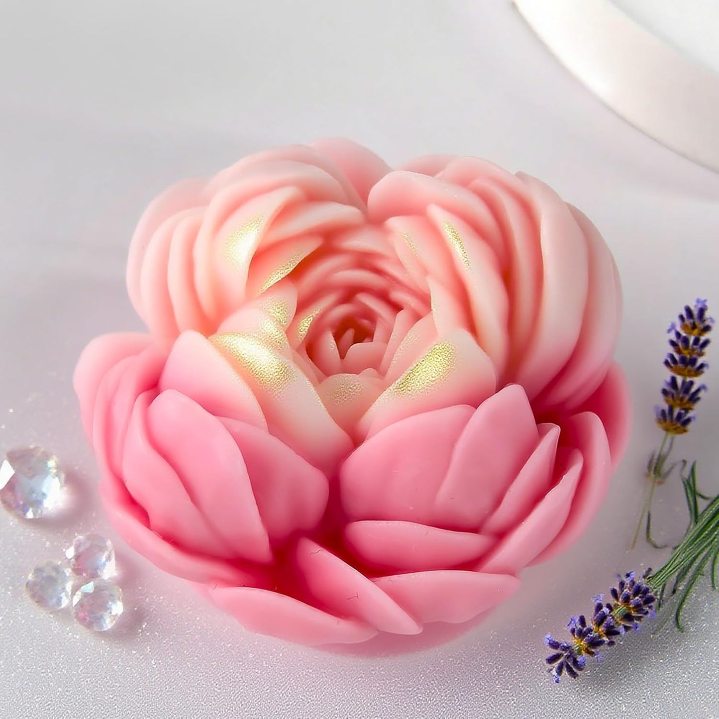 Heart Rose Cylinder Candle & Resin Mold - Resin Casting Silicone Molds for Home Decor & Candle Making Wave Spiral Mold