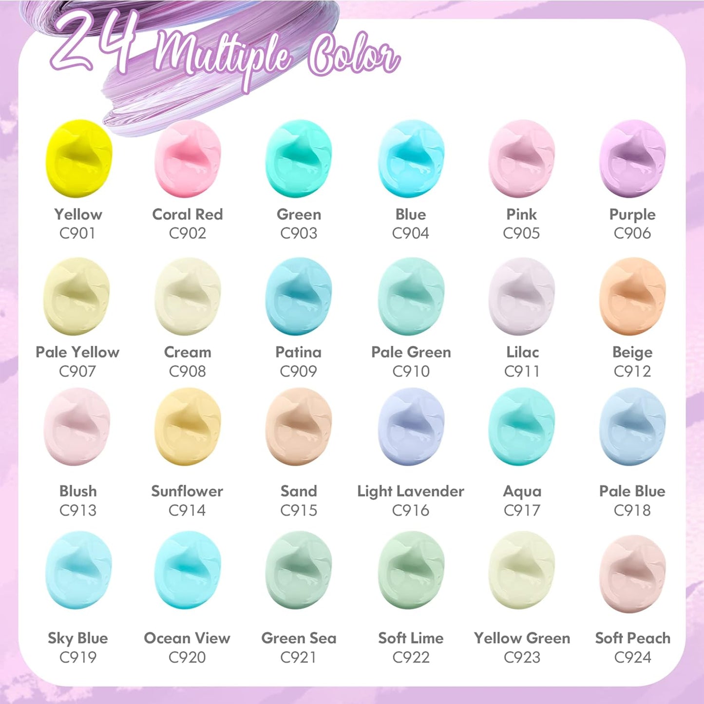 Acrylic Paint Set With 12 Brushes, 24 Colors (59ml, 2oz) Art Craft Paints for Adults Artists Beginners Painters, Canvas Halloween Pumpkin Ceramic Wood Rock Painting Art Supplies (Pastel)