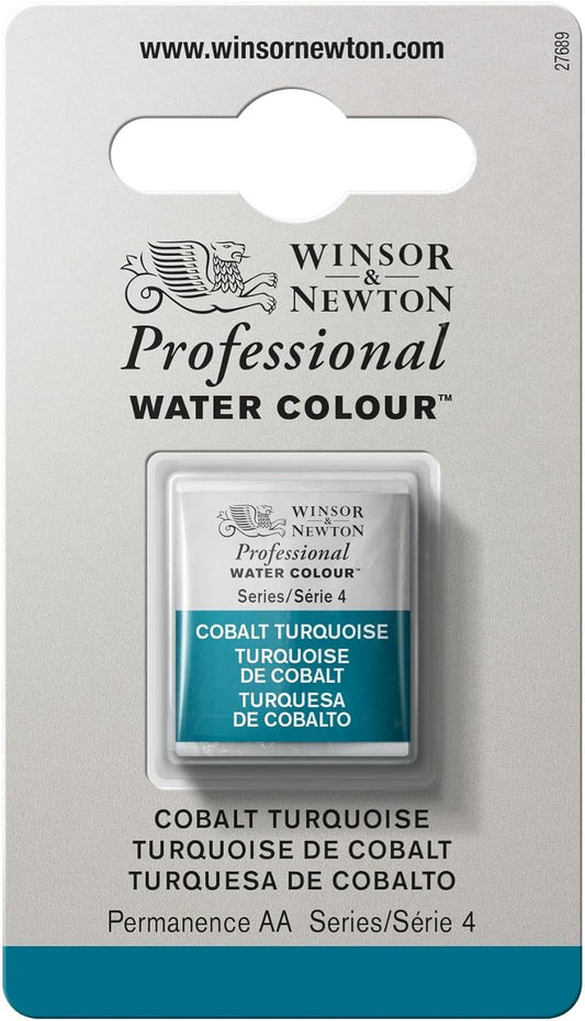 Winsor & Newton Professional Water Colour Paint, Half Pan, Cobalt Turquoise