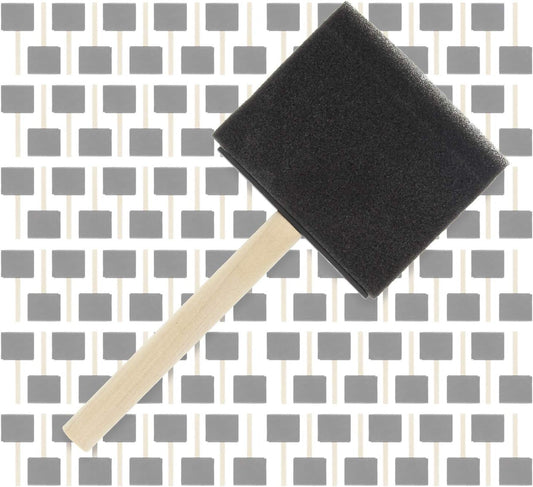 US Art Supply 3 inch Foam Sponge Wood Handle Paint Brush Set (Full Case of 360 Brushes) - Lightweight, Durable and Great for Acrylics, Stains, Varnishes, Crafts, Art