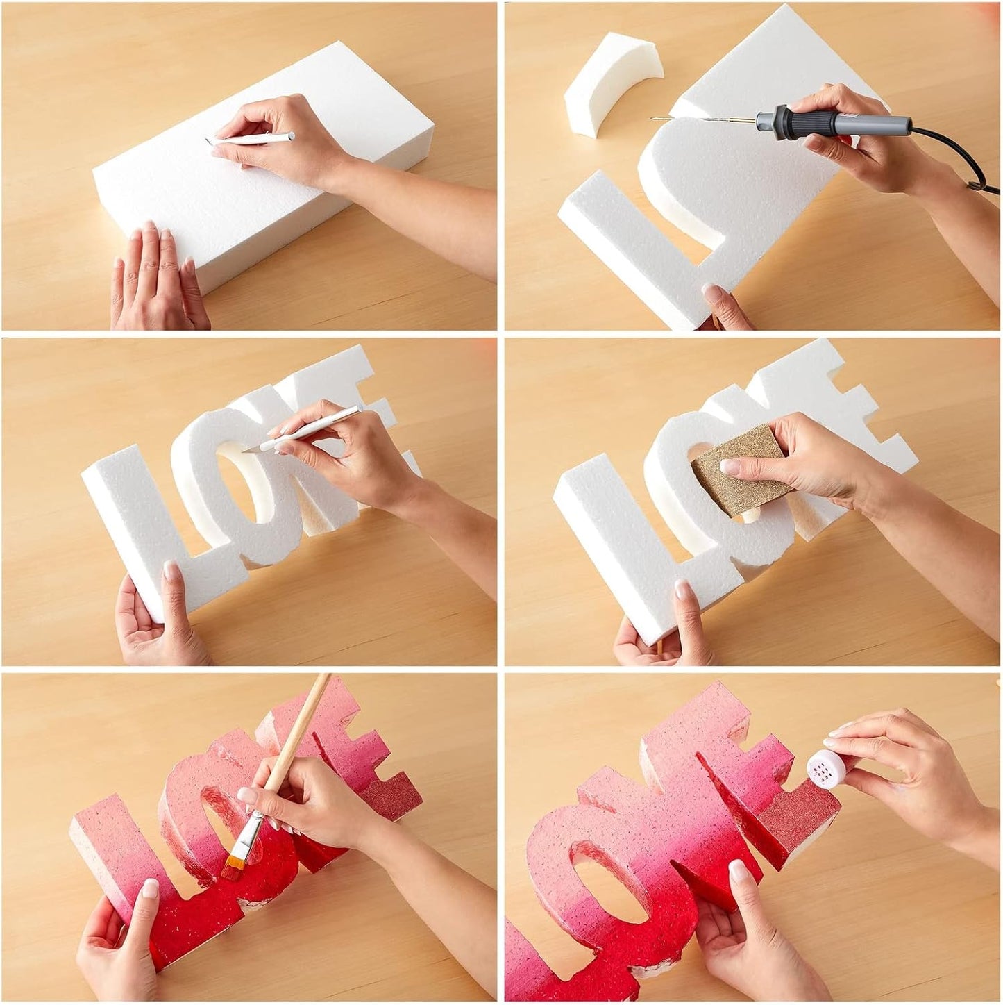 Juvale Craft Foam Blocks - 6-Pack, 12 x 6 x 1 in, White - Flat Foam for Flowers - DIY Floral Arrangement