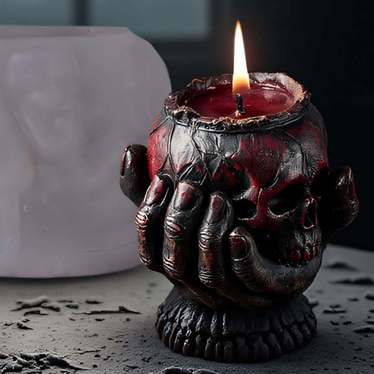 Halloween Skull Hand Ghost Cylinder Molds Silicone Wave Spiral Candle Mold - Silicone Resin Casting Molds for Candle & Resin & Soap Craft Supplies