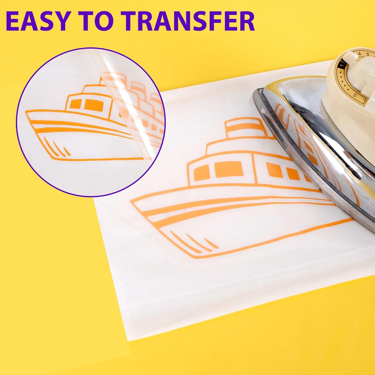 RENLITONG Yellow Orange Iron on Vinyl 12Inch by 20ft Roll HTV Heat Transfer Vinyl for T-Shirt HTV Rolls for All Cutter Machine - Easy to Cut & Weed for Heat Transfer Design