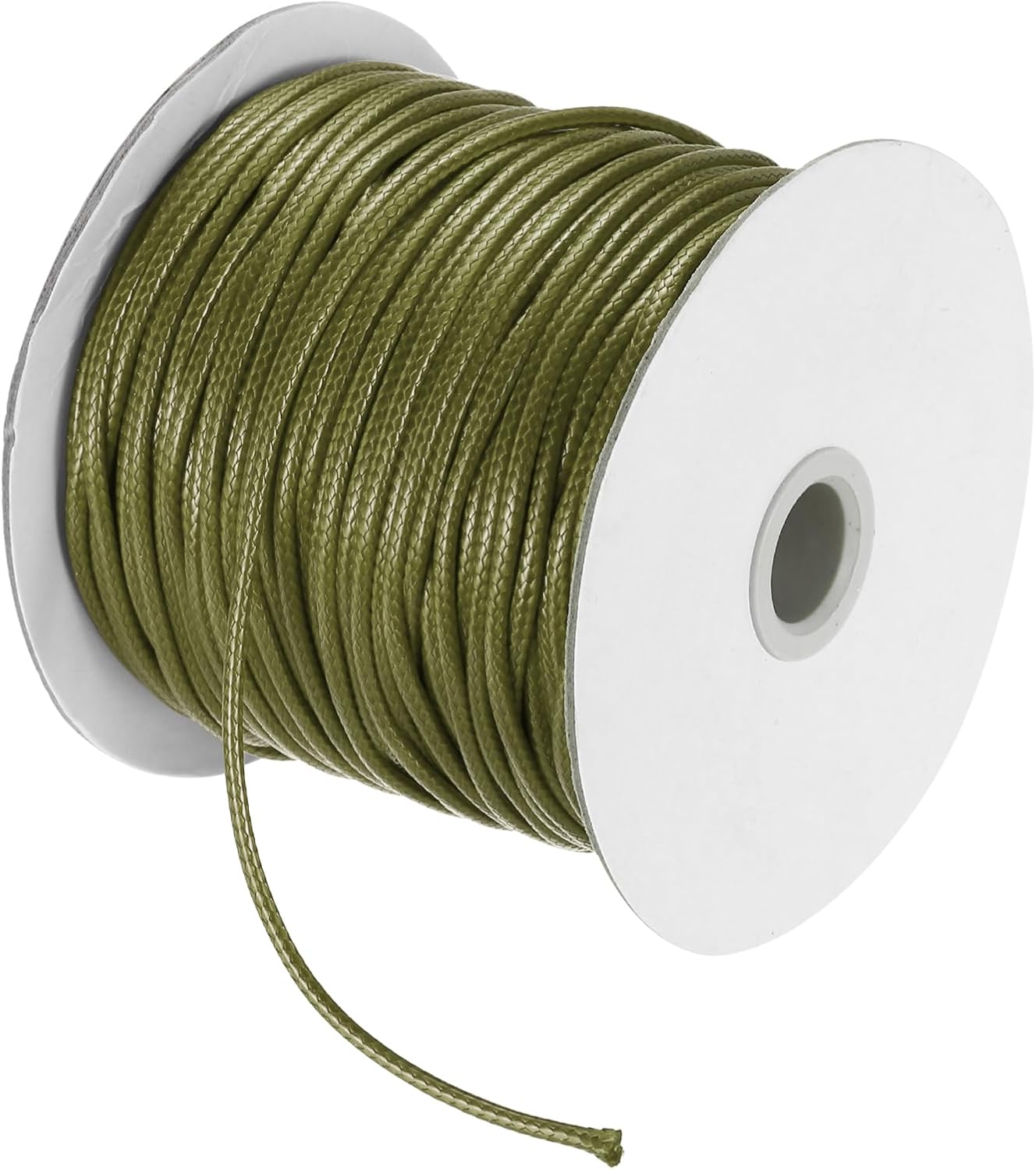 MECCANIXITY Waxed Cord 2.5mm Waxed Polyester Cord 87 Yard Wax String for Bracelet Making, Necklaces, Beading, Jewelry Making and DIY Crafts(Army Green)