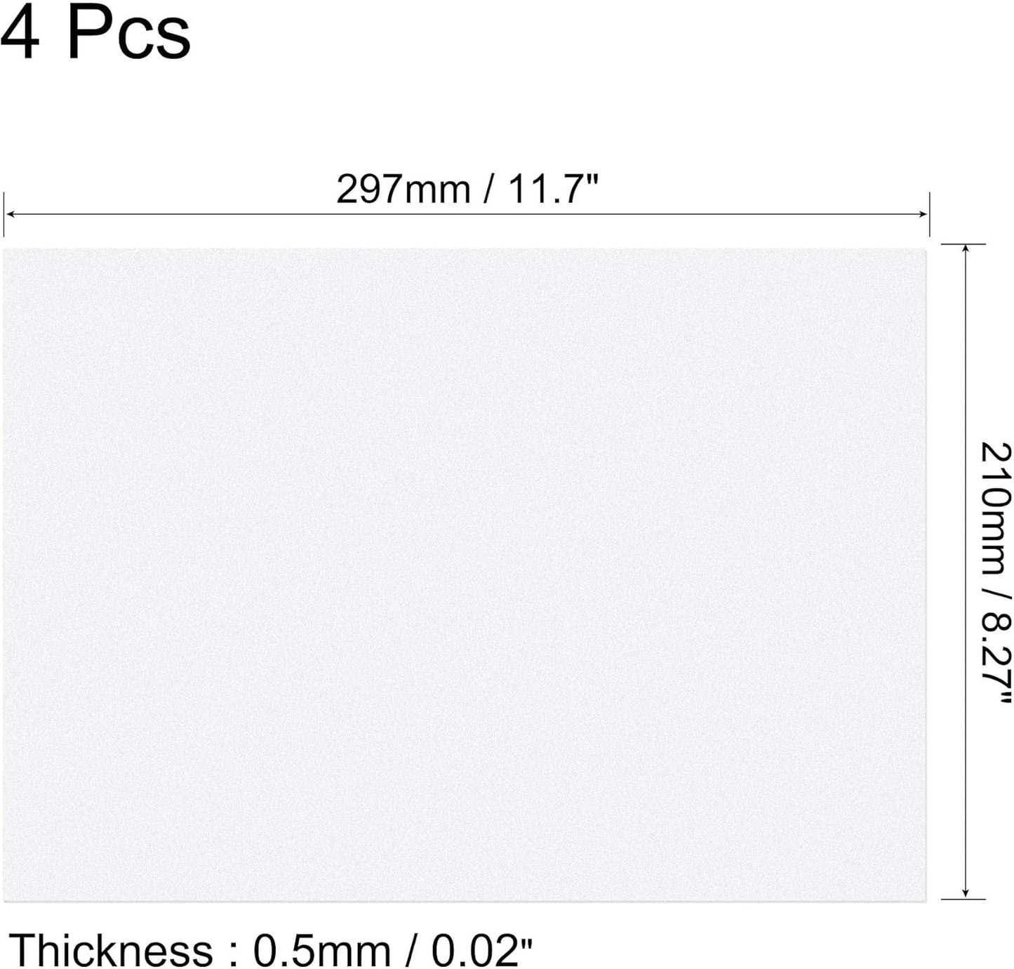 uxcell 4Pcs Gel Light Lighting Filter Overlay Transparent Correction Vinyl PVC Sheets Photography Television Matte Translucent,0.5mm