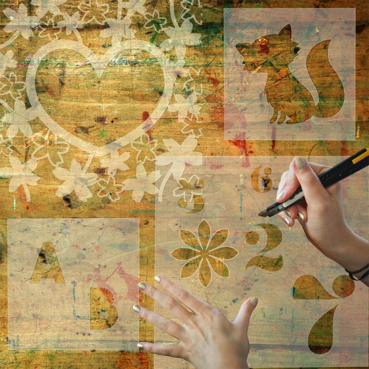 15 Pieces 4 mil Blank Stencil Sheets, 12 x 12 Inch Clear Blank Material Mylar Templates, Square Stencil Template for Vinyl Cutting Machine/Silhouette Stencils Material