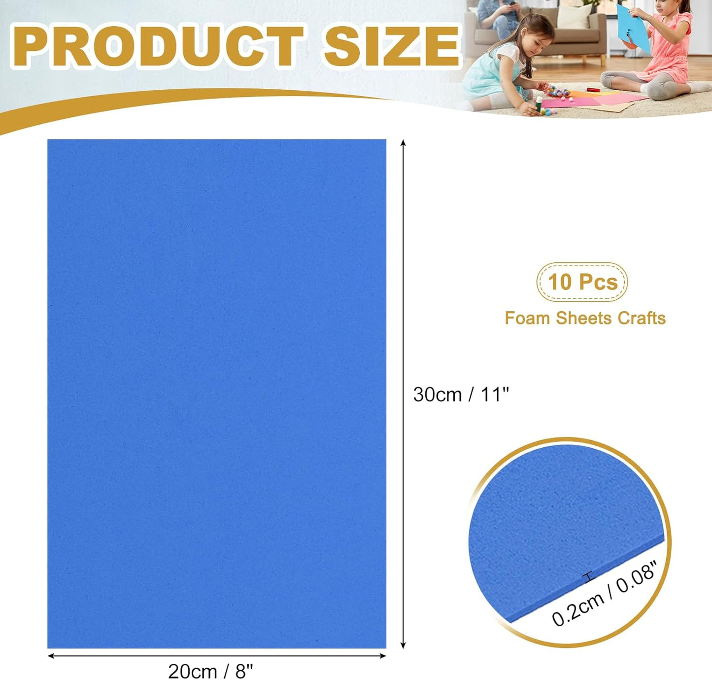 uxcell 10 Pcs Dark Blue EVA A4 Foam Sheets Crafts, 12 x 8 Inch Foam Paper for DIY Crafts Project Classroom Scrapbook Art Cards Home Office Decoration (2mm Thick)