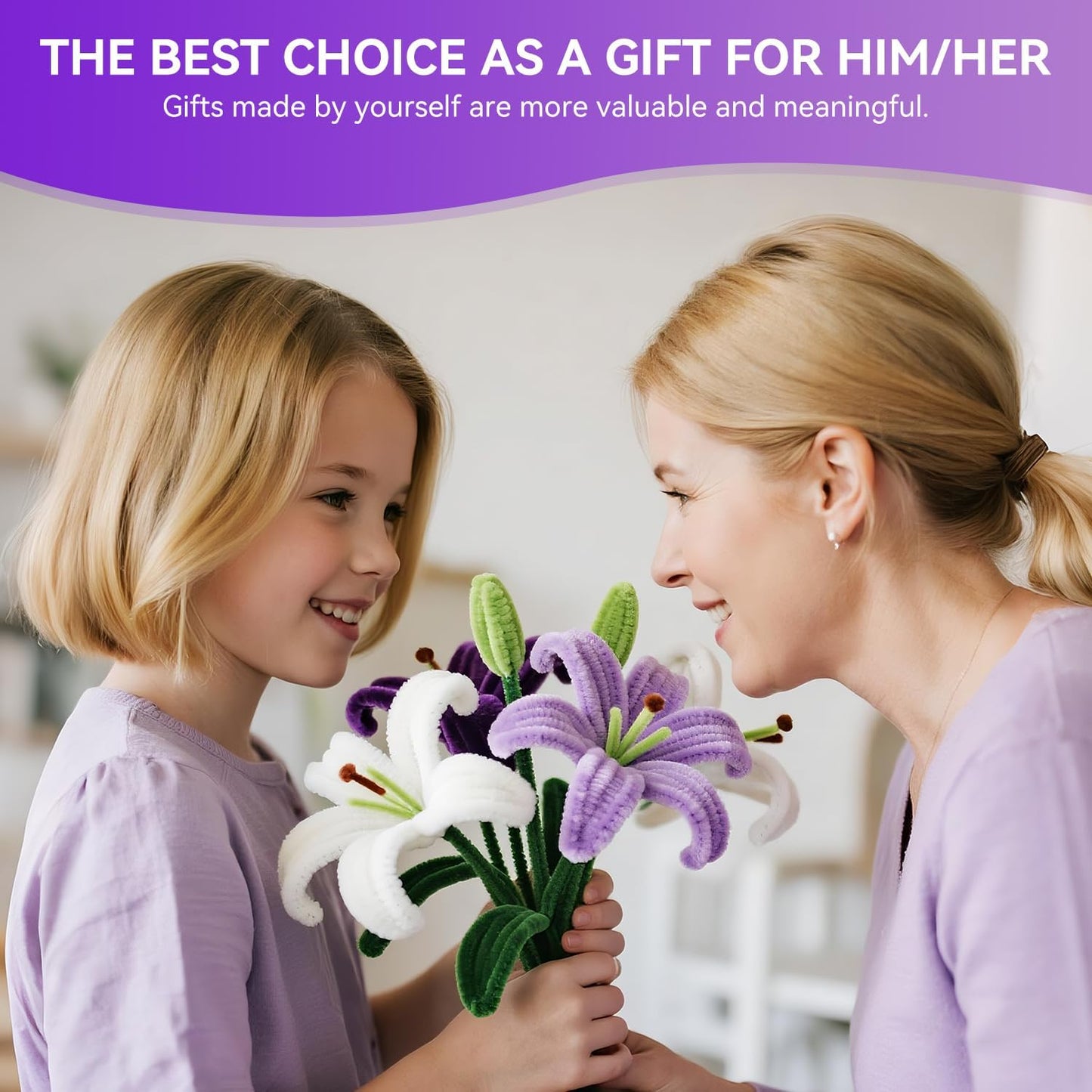 400PCS Purple Pipe Cleaners Bulk – 4 Colors Chenille Stems for Crafts, DIY Art Supplies, Fuzzy Sticks for Crafting Flowers, Wedding & Valentine's Day Decorations, Kids School Craft Kit