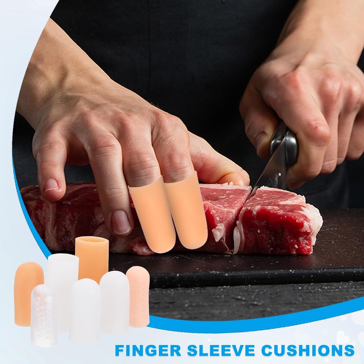 PATIKIL Gel Finger Cots 1.8"x0.67", 14 Pcs Silicone Finger Protector Support Finger Sleeve Cushions Thumb Protector Covers Fingertip Caps Gloves for Finger Cracking, White