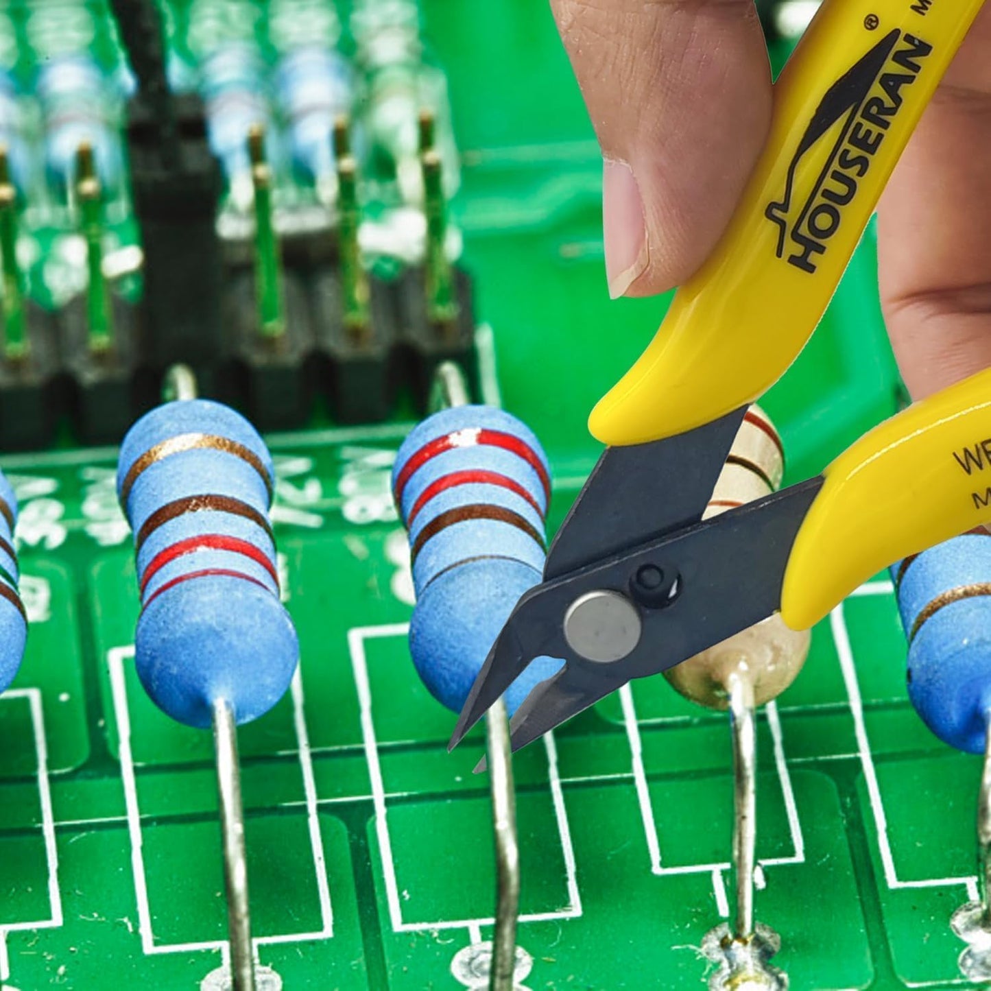 Flush Cutters, 2 Pack Side Cut Nippers, 5 Inch Micro Flush Cut Pliers with Spring, Mini Wire Cutters Model Nippers Flush Cutters for Jewelry Making, Plastic Models, Zip Ties, Electronics