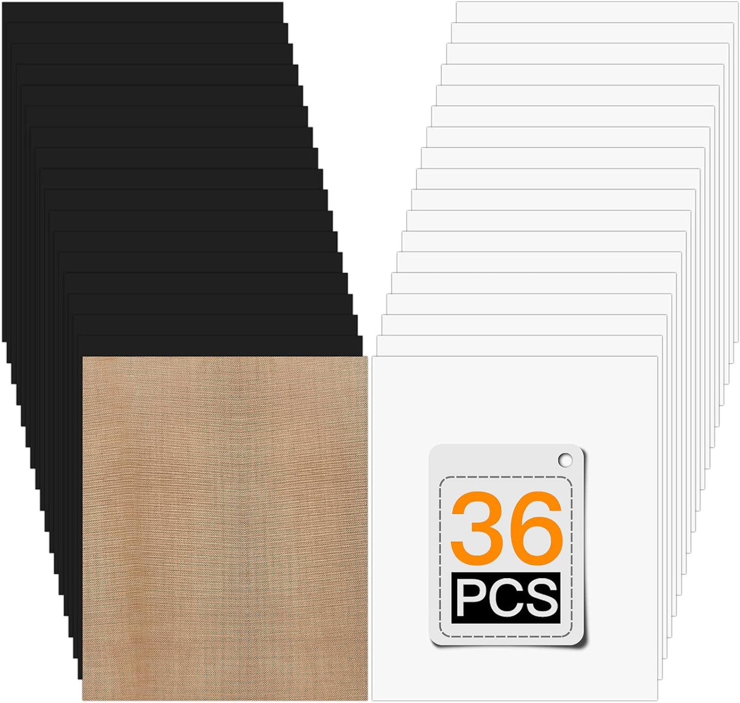 HTVRONT White & Black Heat Transfer Vinyl Bundle: 36 Pack 12" x 10" Iron on Vinyl for T-Shirt, Compatible with Cricut Cutting Machine, Silhouette Cameo or Heat Press Machine