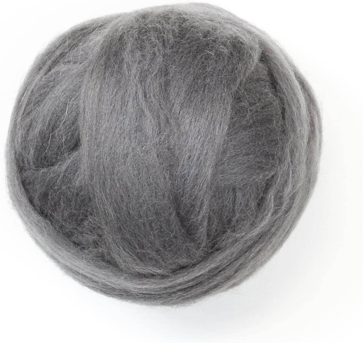 Colored Natural Wool roving, 8 OZ. Best Wool for Needle Felting, Wet Felting, handcrafts and Spinning. (Graphite)