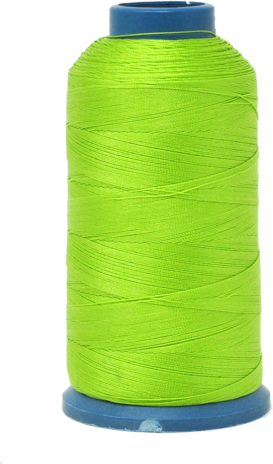 Mandala Crafts Bonded Nylon Thread Lime Green Heavy Duty Sewing Threads - 1500 YDs Size 69 210D T70 Tex 70 Thread for Leather Jeans Weaving Outdoor Marine Upholstery Threads