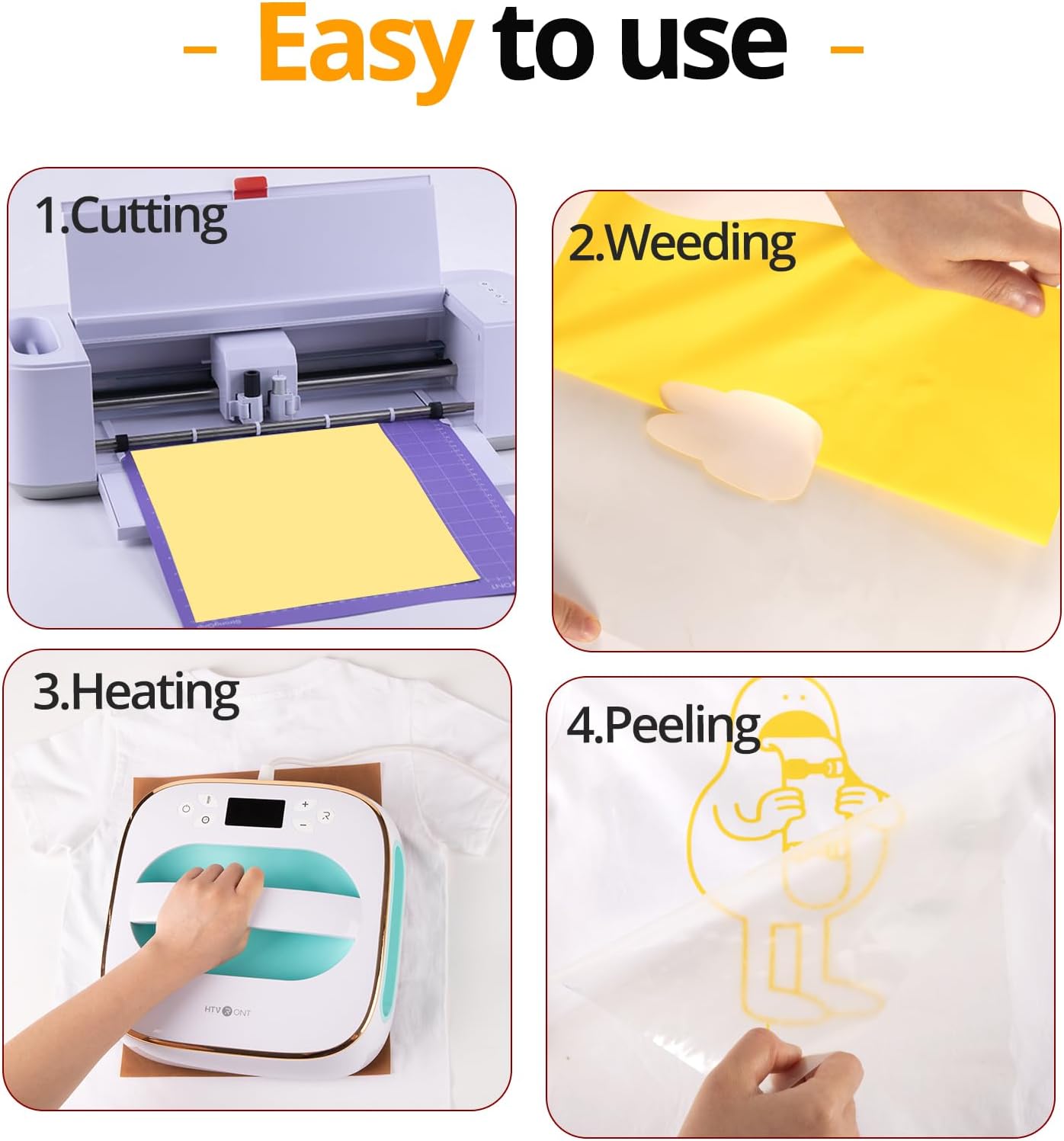 HTVRONT Yellow Heat Transfer Vinyl Bundle - 10 Pack 12" x 10" HTV Vinyl for T-Shirt, Yellow Iron on Vinyl for All Cutting Machine or Heat Press Machine