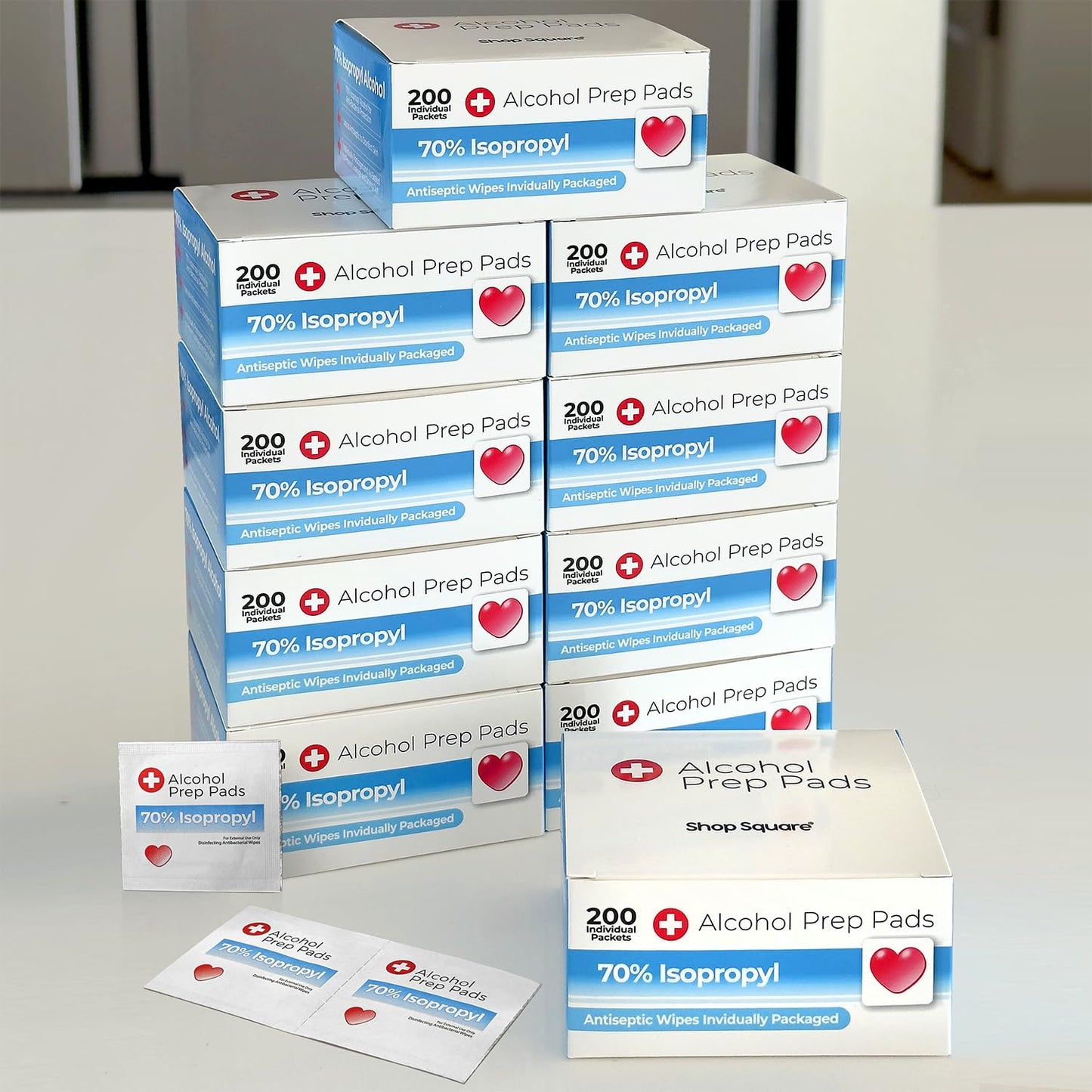 Alcohol Prep Pads - 70% Isopropyl Alcohol Wipes, 2000 Pack Individually Wrapped Alcohol Pads Bulk - Great for Home, Medical and First Aid Kits