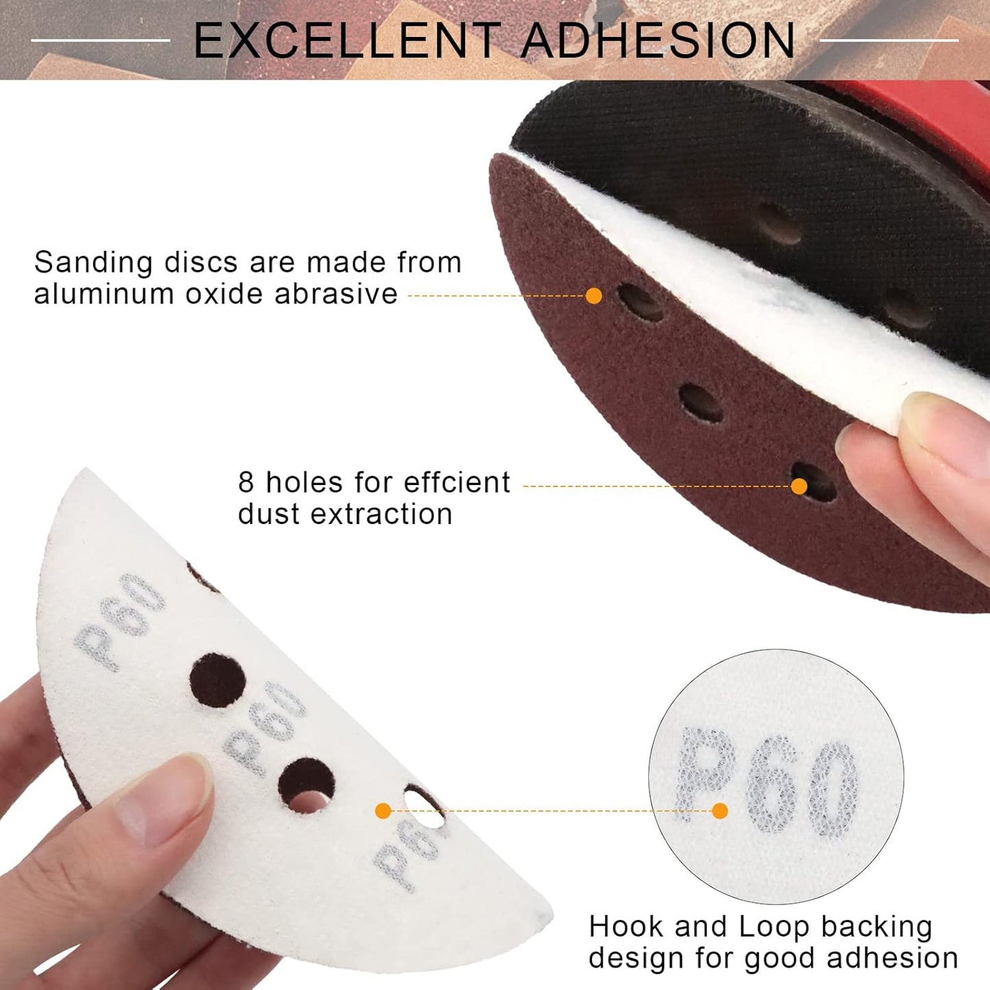 110pcs 5 Inch Sanding Disc, ZEHIQ 8 Hole Hook and Loop Sandpaper Assortment 40 60 80 100 120 150 180 240 320 400 600 Grits Orbital Sanding Pads for Random Orbital Sander