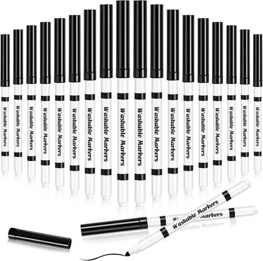18 Pcs Line Washable Markers Bulk Black Fine Tip Markers Set Coloring Thin Tip Drawing Washable Pen for Kids Art School Classroom Back to School Gender Reveal Party Supplies, Ages 6+