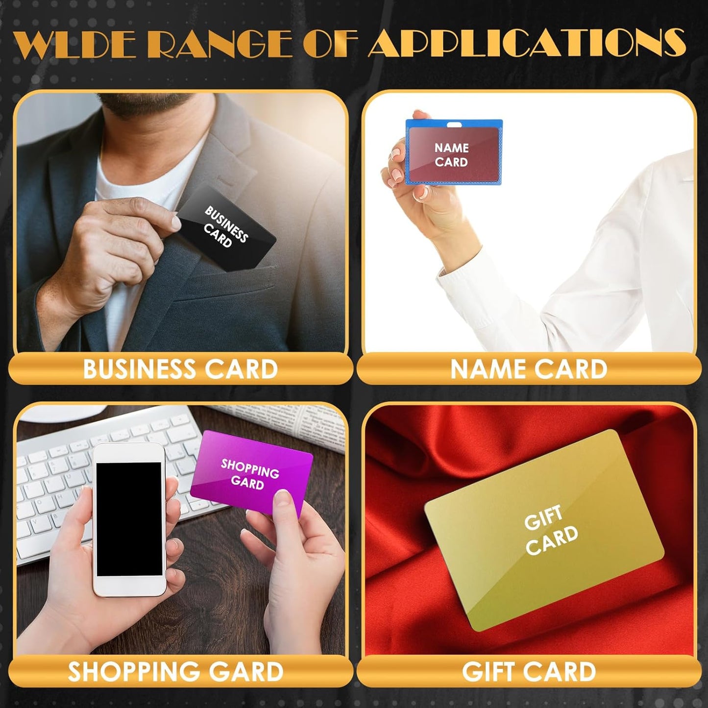 weparmeety 100 Pcs Metal Engraving Blanks Colorful Aluminum Sheet Laser Engraving Business Card Multipurpose DIY Gift Cards 86 x 54 x 0.21 mm（10 Colors)