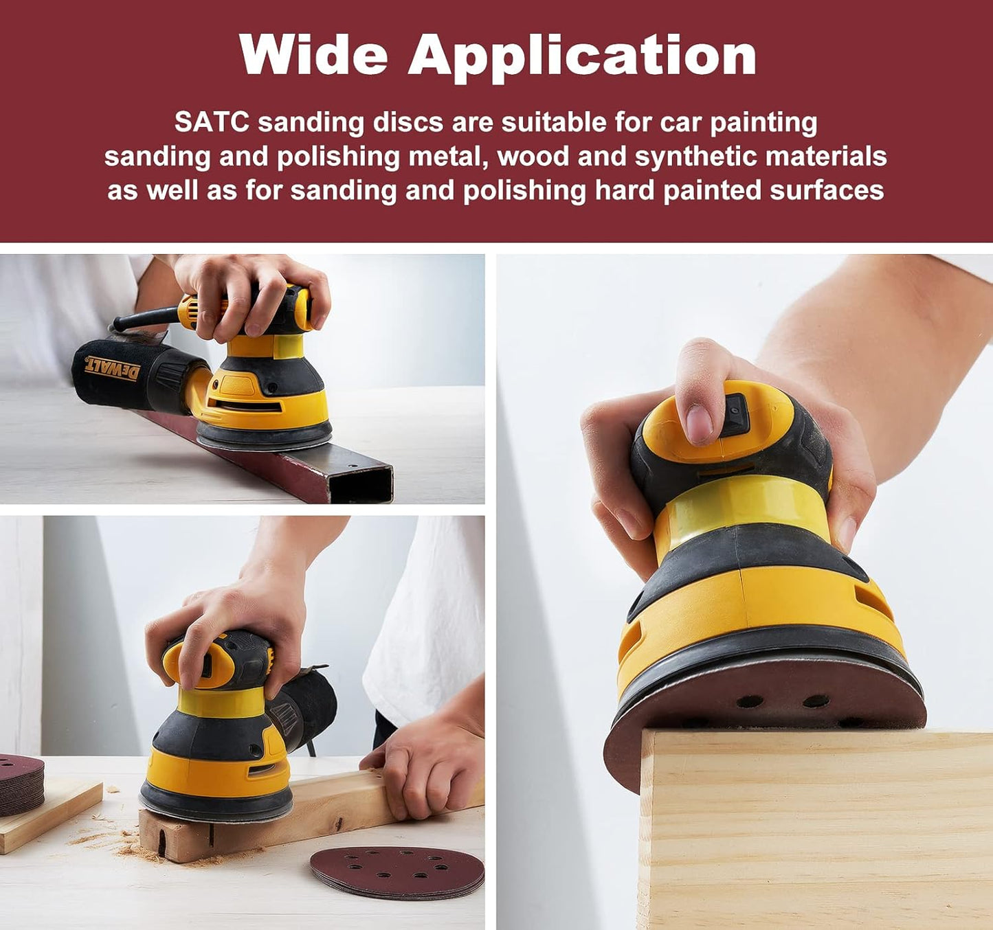 S SATC 150 PCS Sanding Discs 5-Inch 8-Hole Hook and Loop 320 Grit Sandpaper for Random Orbital Sander