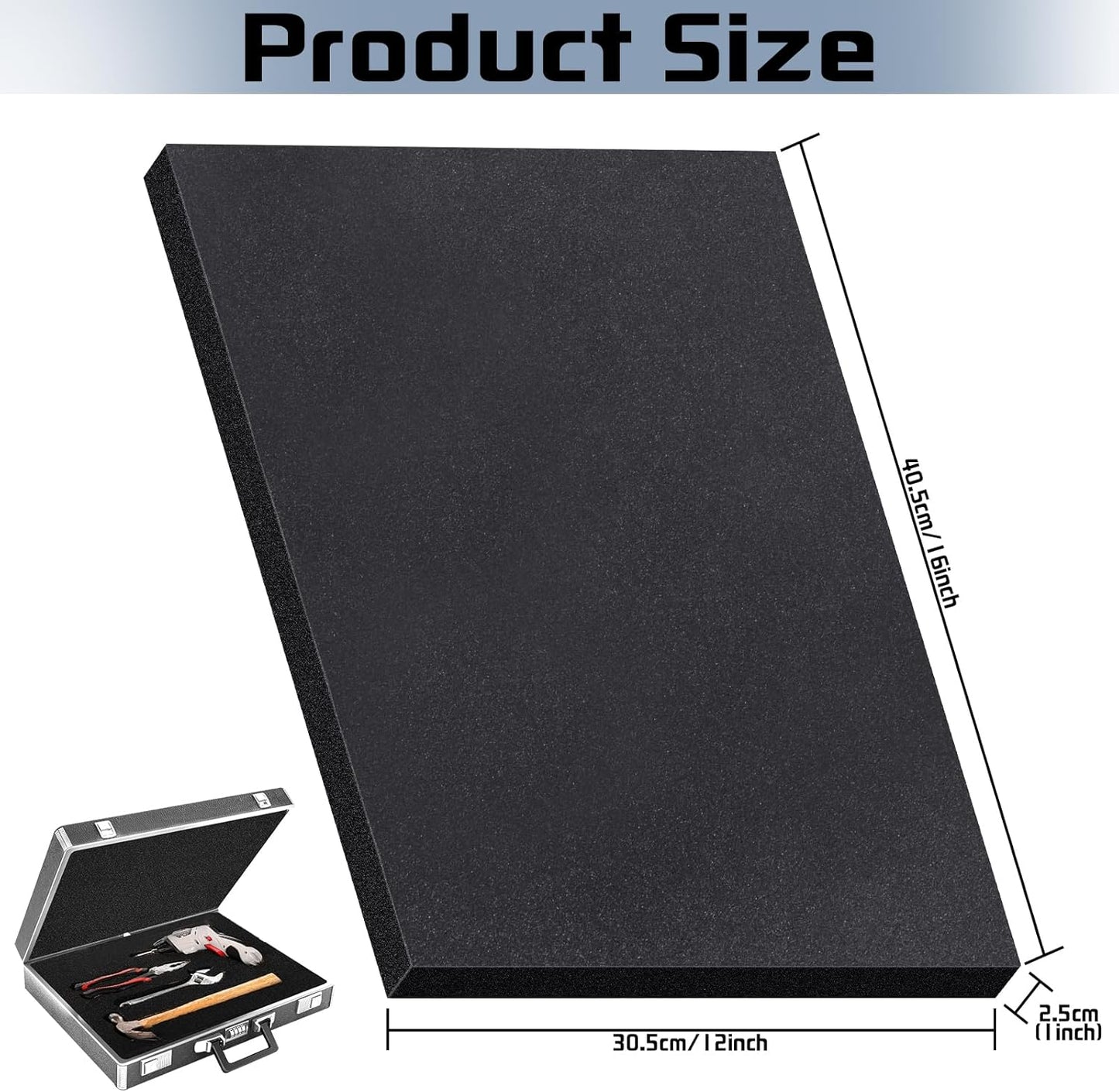 6 Pcs Polyurethane Foam Sheet, 16 x 12 x 1Inch Foam Inserts for Cases Cuttable Polyurethane Foam Pads Tool Box Foam for Cases Camera Toolbox Storage and Crafts