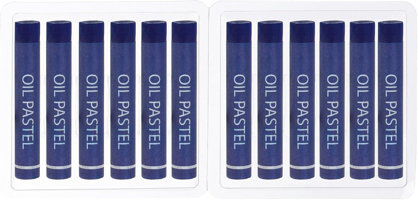 PATIKIL Blue Oil Pastels, 12Pcs Soft Oil Crayons Creamy Pastels Stick Art Supplies for Art Painting Drawing Blending Graffiti for Artists Beginners