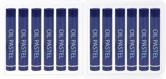PATIKIL Blue Oil Pastels, 12Pcs Soft Oil Crayons Creamy Pastels Stick Art Supplies for Art Painting Drawing Blending Graffiti for Artists Beginners