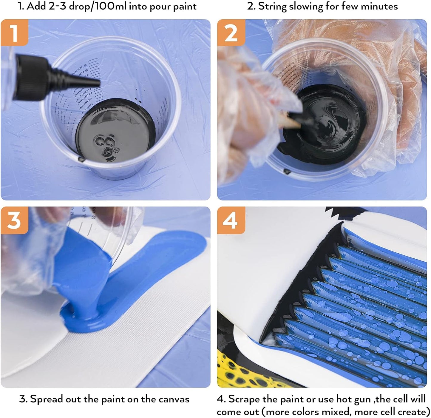 Nicpro 7 Ounce Silicone Pouring Oil for Art, Dramatic Cell Activator for Acrylic Paint Pour, 100% Silicone Medium Compatible with All Painting Acrylic or Watercolor