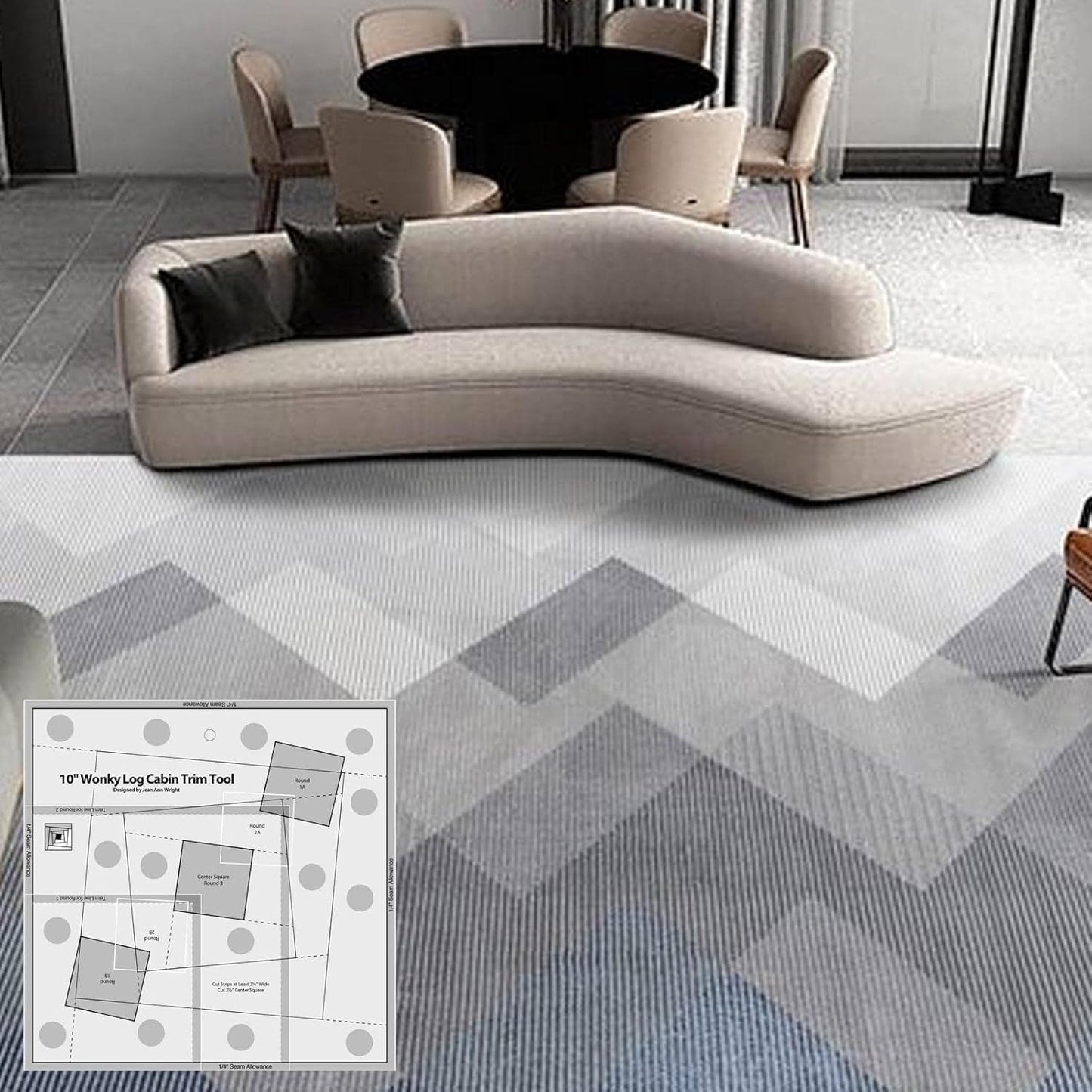 Quilting Ruler, Multi-Purpose Sewing Templates, Motion Sewing Templates, Quilt Templates Acrylic Log Cabin Trim Tool for Cutting Patterns, Sewing Accessories