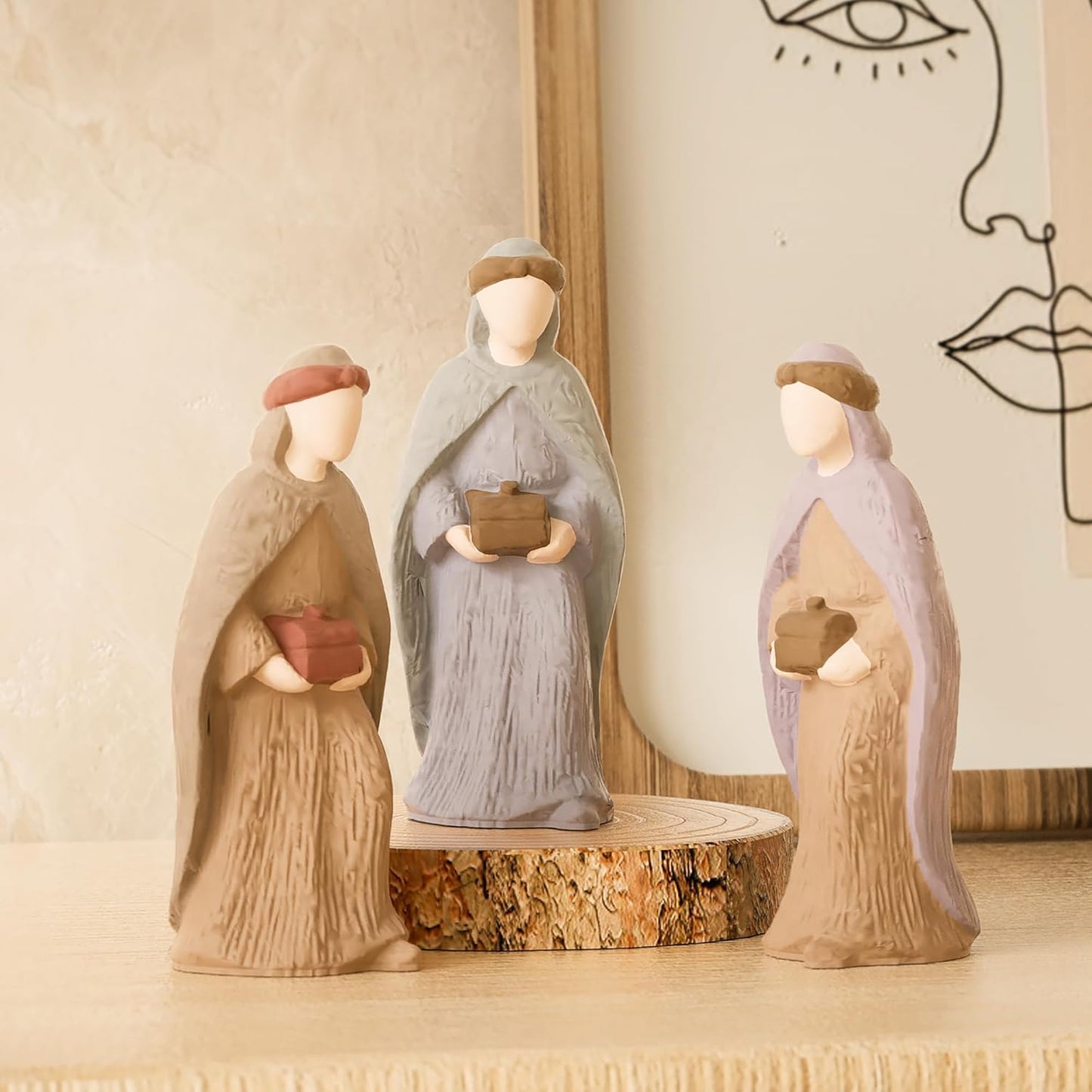 Nativity Scene Molds - Jesus, Maria, Angel & Nativity Designs - Resin Casting & Silicone Molds for Candle Making & Home Decor Wave Candle Mold