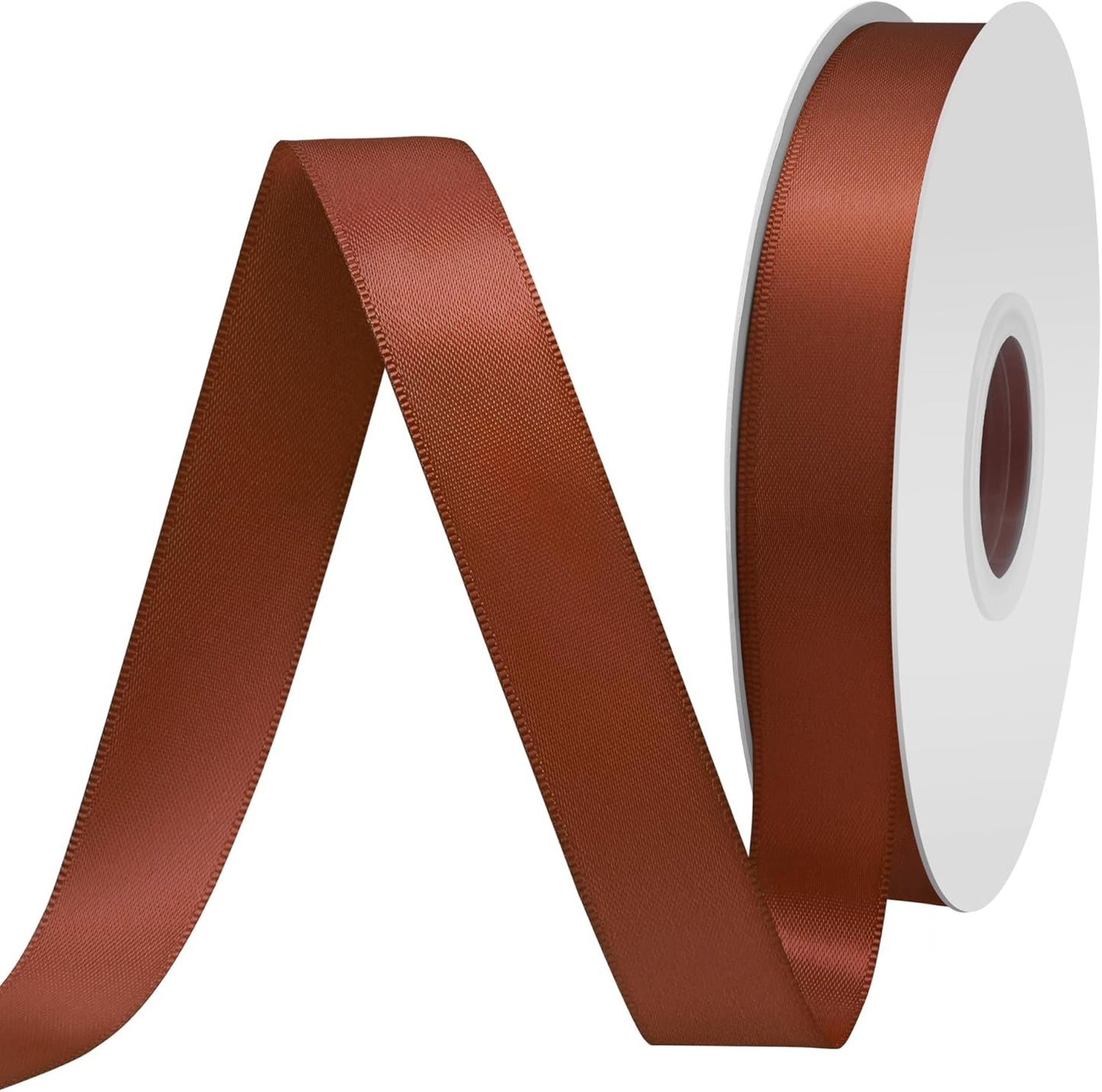 Rust Satin Ribbon 3/4" X 50 Yards Solid Color Double Faced Ribbons Perfect for Crafts Wedding Decor Bow Making Arts Sewing and More