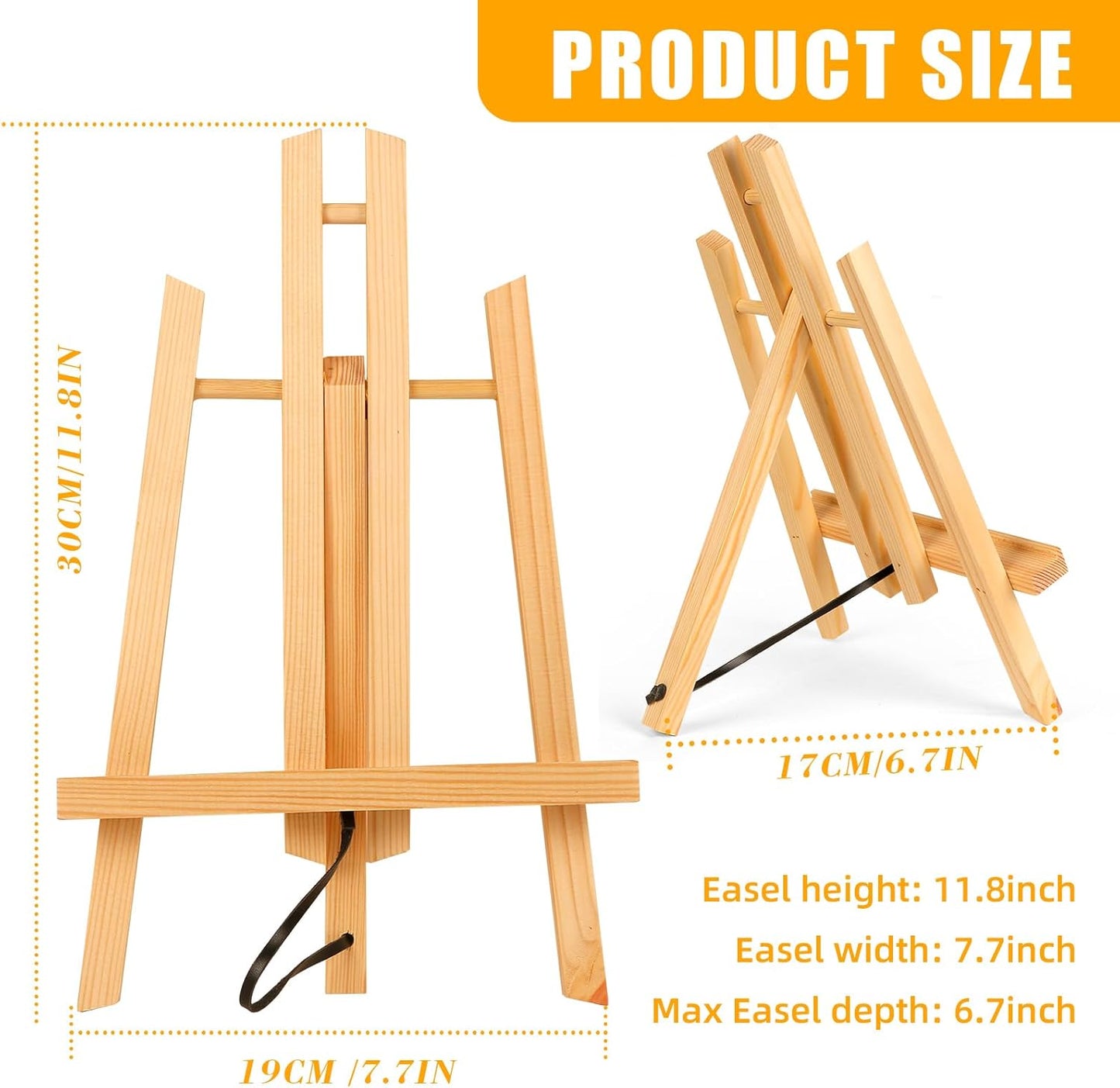 20 Pack 11.8" Wooden Easel, Easel Stand for Painting, Tabletop Easel for Artist/Students/Beginners, Portable Canvas Photo Picture Sign Holder