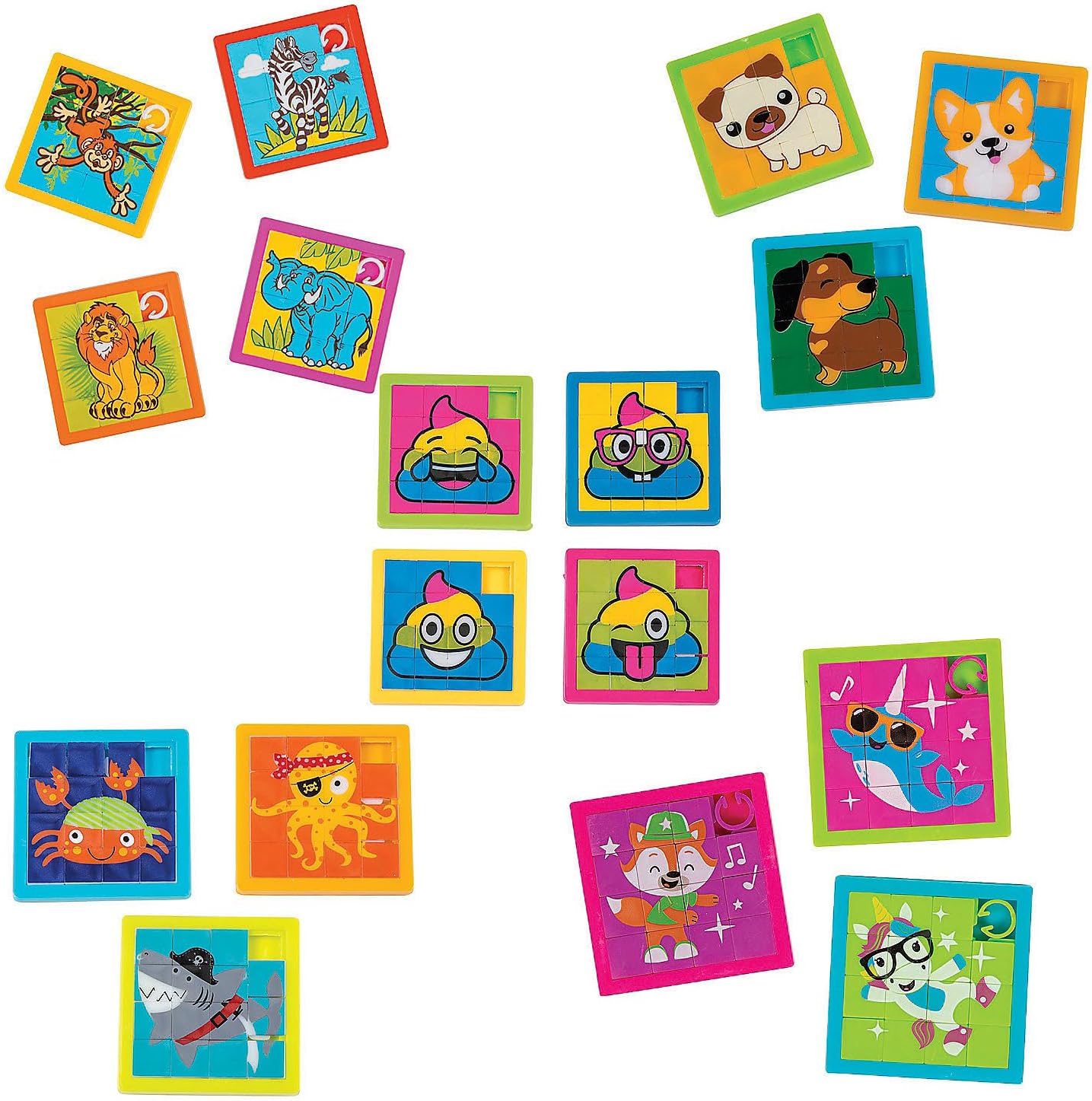 Fun Express Slide Puzzle Assortment Bulk 60 Pc