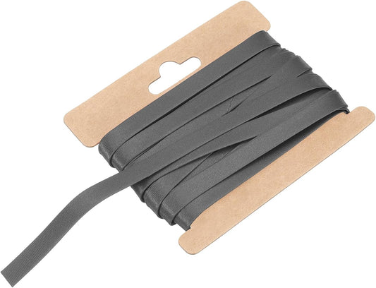 MECCANIXITY Double Fold Bias Tape for Sewing 1/3 Inch x 6 Yards Satin Pre-fold Continuous Binding Tape for Seaming Quilting Hemming Binding DIY Crafts, Dark Gray