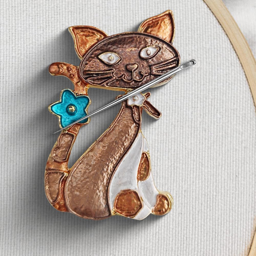 Needle Minder Magnet, Magnetic Needle Minder, Needle Minders Magnetic Cross Stitch Accessories, Magnetic Needle Holder, Life Tree, Butterfly, Cats, Owl, Heart (CAT)