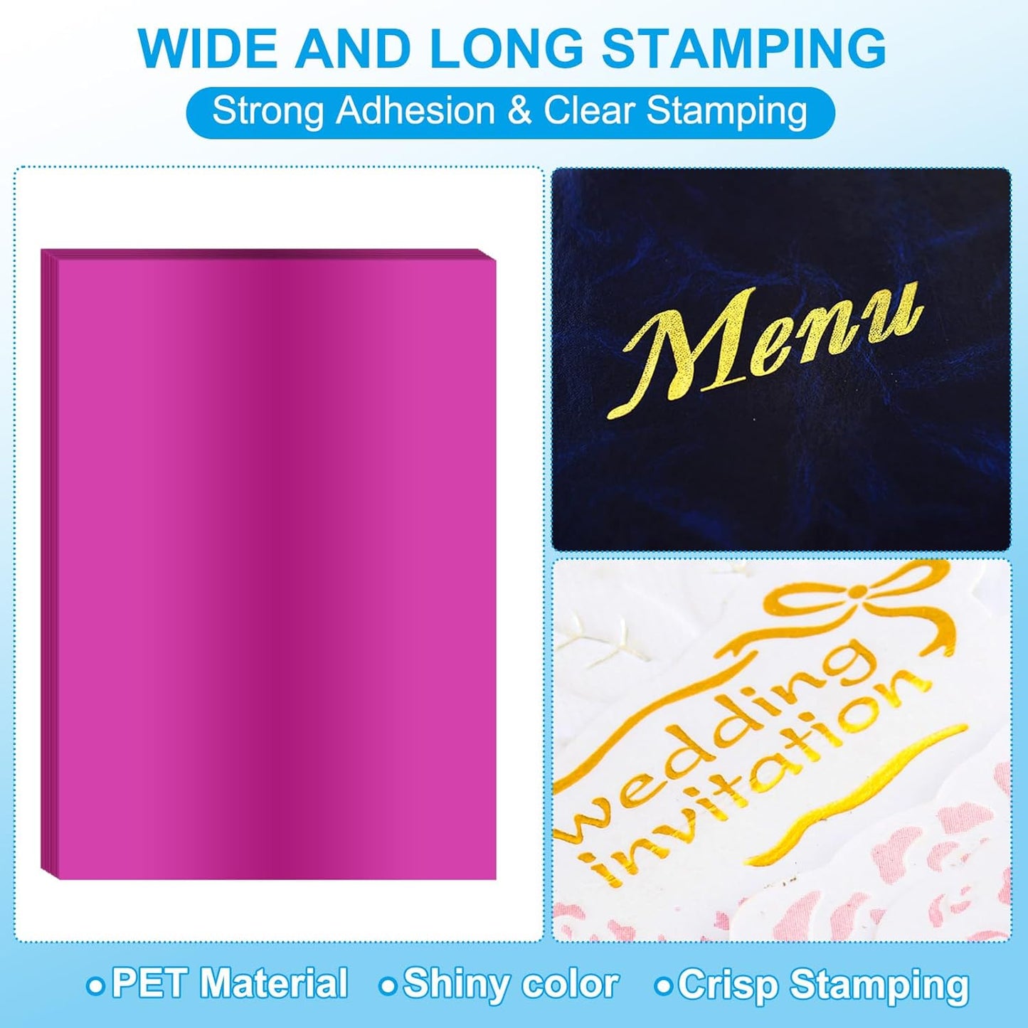 PATIKIL 11.7x8.3" Hot Stamping Foil Paper Sheet, 20 Sheets A4 Heat Transfer Hot Stamping Paper Foil for Leather DIY Logo Decor Craft Gift Package Scrapbook Card, Rose Red