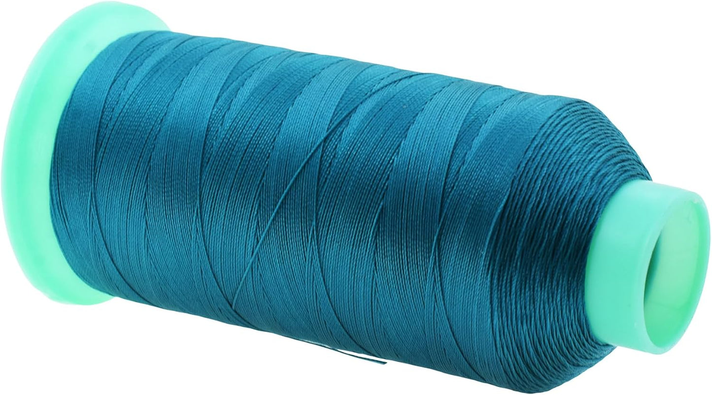 Mandala Crafts Bonded Nylon Thread Teal Heavy Duty Sewing Threads - 1100 YDs Size 92 280D T90 Tex 90 Thread for Leather, Jeans, Weaving, Outdoor, Marine, Upholstery