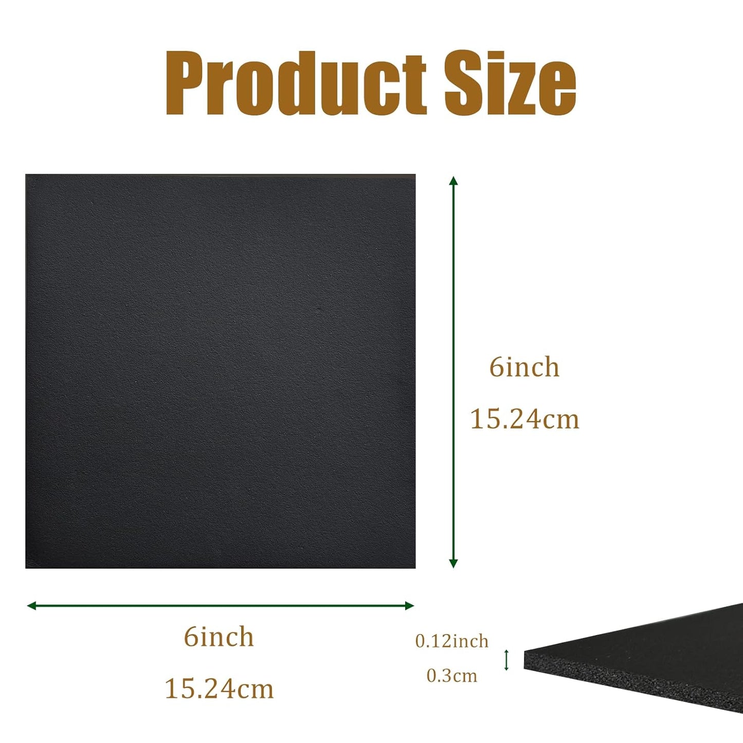 4 Pieces Adhesive Foam Padding 1/8 in Thick X 6 in X 6 in, Anti Vibration Pads, Closed Cell Foam Pads for Anti-Slip, Shock Absorption