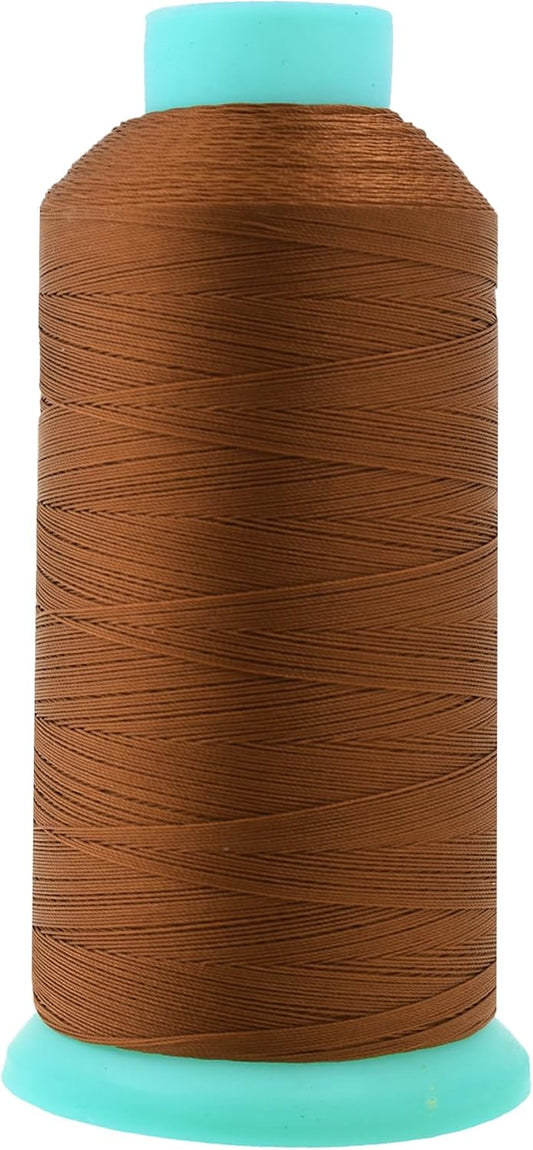 Mandala Crafts Bourbon Brown Heavy Duty Thread - 1500 Yds Tex 70 Thread for Sewing Drapery Jeans Leather Hair Outdoor Marine Upholstery