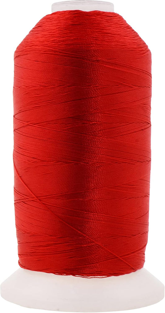 Mandala Crafts Red Heavy Duty Thread -1500 Yds Tex 90 Thread for Sewing Drapery Jeans Leather Hair - Bonded Polyester Thread Outdoor Marine Upholstery Threads
