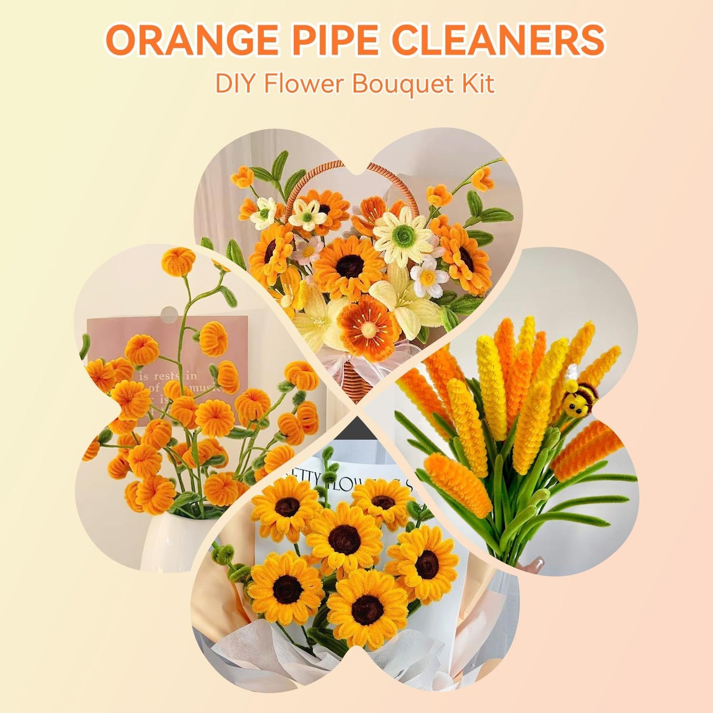 400 Pcs Pipe Cleaners Craft – 4 Colors Chenille Stems for Crafts, DIY Art Supplies, Fuzzy Sticks for Crafting Flowers, Wedding & Valentine's Day Decorations, Kids School Craft Kit