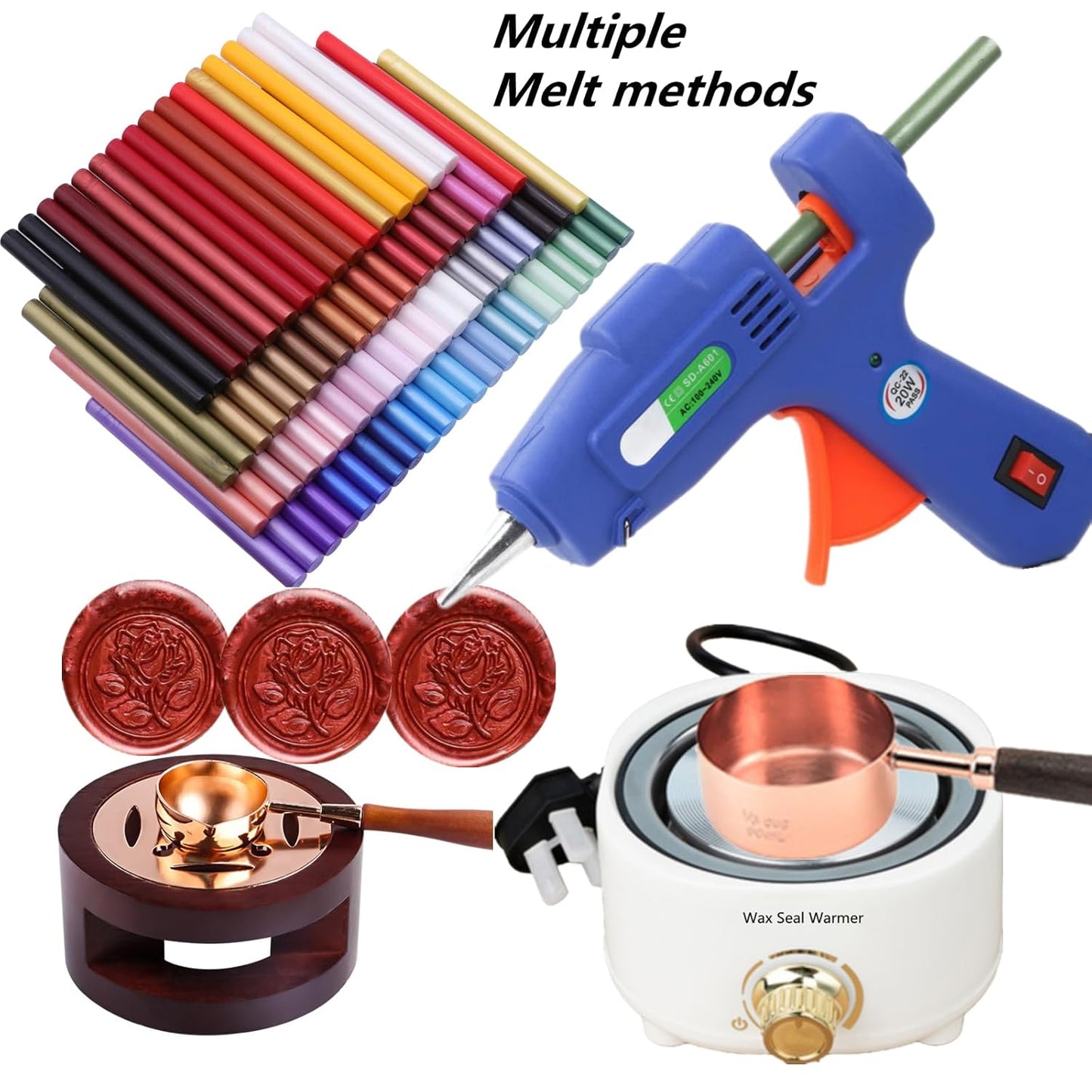 Wax Seal Sticks Red Copper, ONWINPOR 20pcs Glue Gun Wax Sealing Sticks for Wax Seal Stamp, Mini Wax Gun Sticks Suit to 0.28'' Glue Gun, Wedding Invitations (Red Copper)