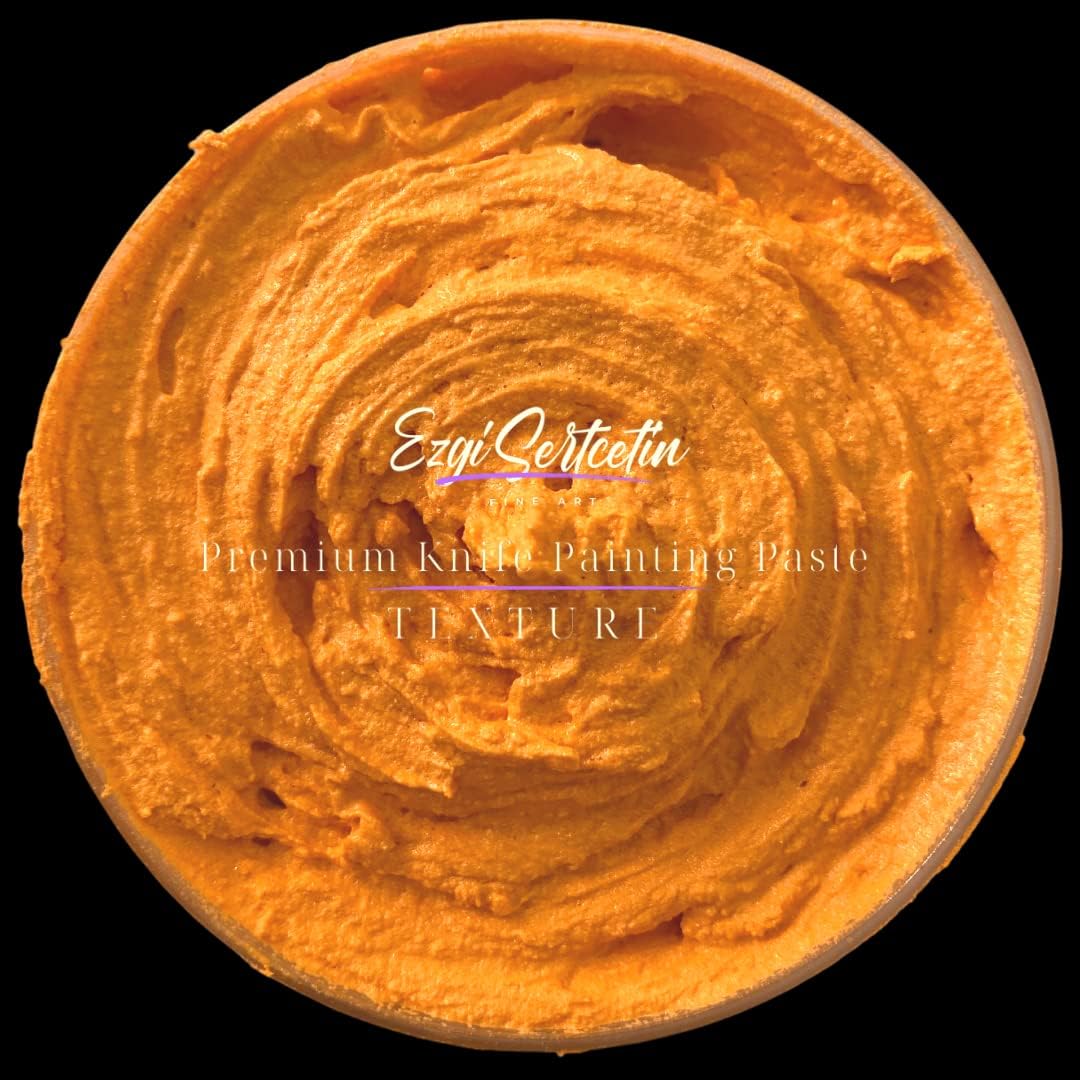 Premium Palette Knife Painting Paste|Texture Paste|Authentic Bright Colors|Ready to Use|Easy to Apply| 6oz (Clementine Orange)