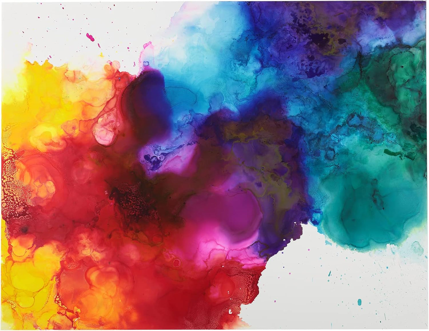 Alcohol Ink - CMYK Set, 7 Pieces | 10 Sheets 9x12 Multimedia Paper | Fast-Drying, Permanent, Transparent Alcohol Inks for Gloss Paper, Glass, Metal | 25 ml Bottles